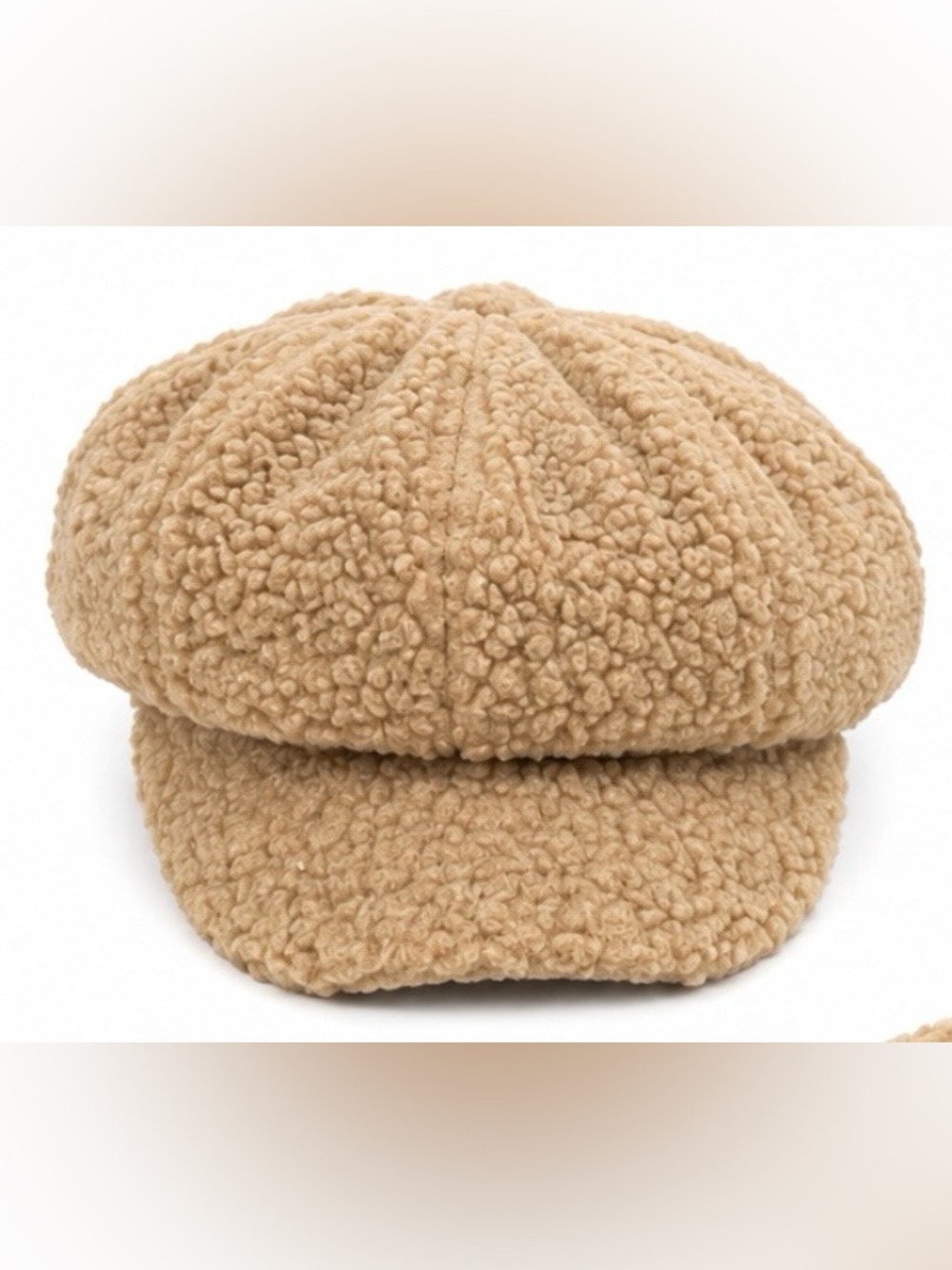 Lula Collection Tan Sherpa Newsboy Cap NWOT